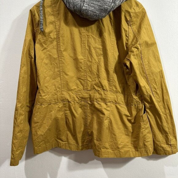 Love Tree Jacket Women's Brown Double Full Zip hooded Long Sleeve Jacket/Coat L - Picture 7 of 9